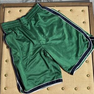 Green Athletic Shorts with Black Trim